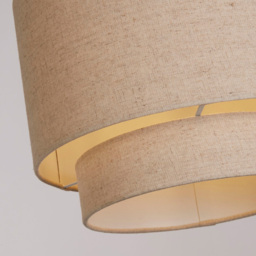 Lighting Collection Alina 2 Tier Natural Linen Ceiling Shade - thumbnail 4