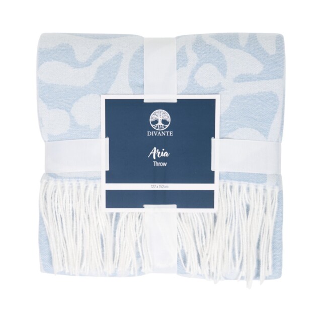 Aria Jacquard Foliage Throw Blue - image 1