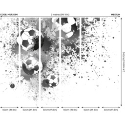 Origin Murals Football Splash Grey Wall Mural - thumbnail 3