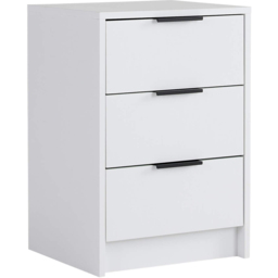 Home Source Phoenix White 3 Drawer Bedside Storage Table - thumbnail 2