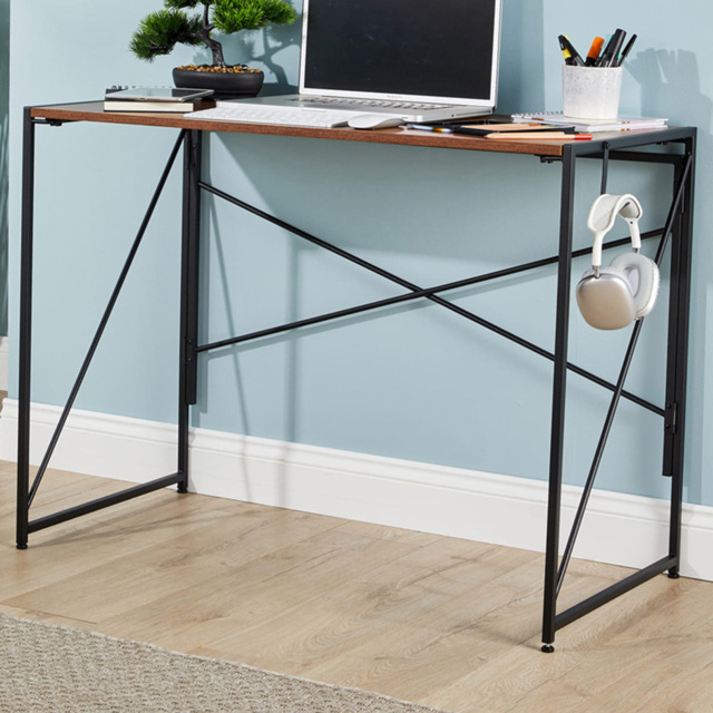 Home Source Brampton Dark Oak Folding Computer Desk - image 1