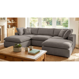 Artemis Home Cotleigh 5 Seater Grey U-Shaped Corner Sofa - thumbnail 3