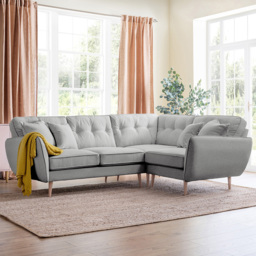 Opry Faro 4 Seater Button Back Ashen Corner Sofa - thumbnail 1