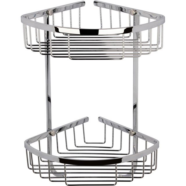 nuie Chrome Wirework Large 2 Tier Corner Basket - image 1