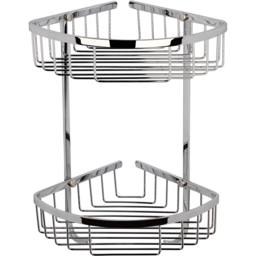 nuie Chrome Wirework Large 2 Tier Corner Basket - thumbnail 1