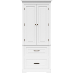Teamson Home St James White 2 Door 2 Drawer Linen Tower Cabinet - thumbnail 2