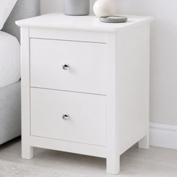 Core Products Nairn 2 Drawer White Bedside Cabinet - thumbnail 1