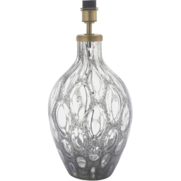 Merano Vibo Charcoal Glass and Antique Brass Plate Table Lamp