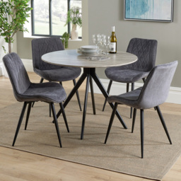 Core Products Aspen Grey Oak 4 Seater Round Dining Set