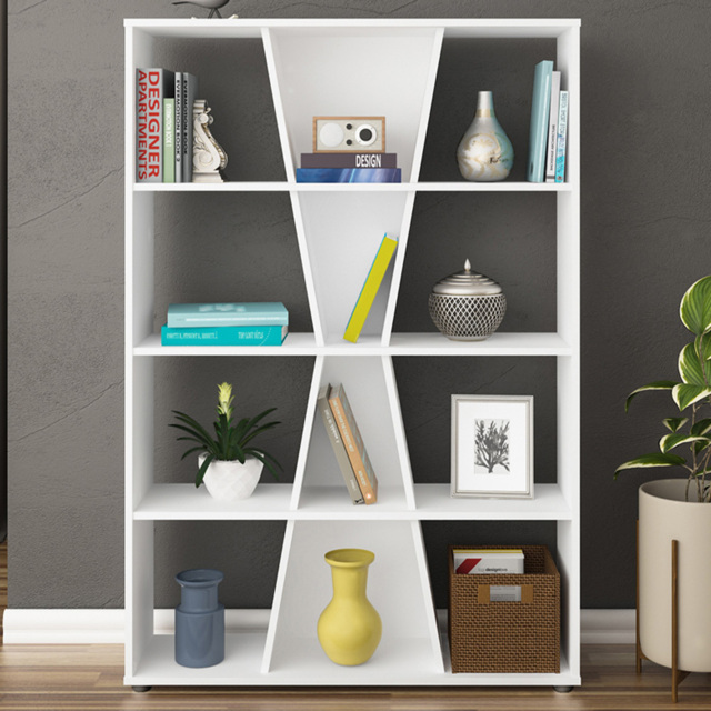 Seconique Naples White 12 Shelf Medium Bookcase - image 1