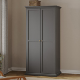 Florence Paris 2 Door Matt Grey Wardrobe - thumbnail 1