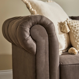 Burton Faux Leather Chesterfield Armchair - Elephant - thumbnail 3