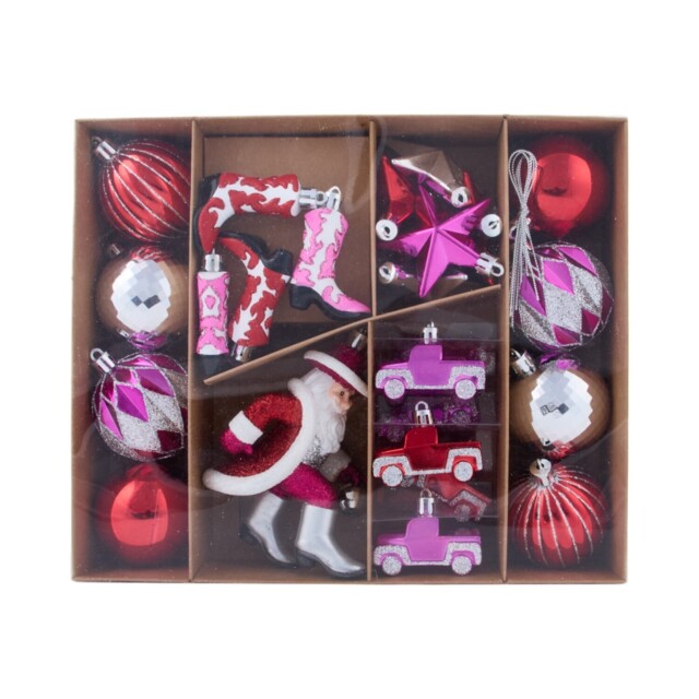 Jingle Bell Boogie Red and Purple Bauble 25 Pack - image 1