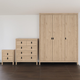 Barcelona 3 Door Wardrobe Brown Furniture Set - thumbnail 1