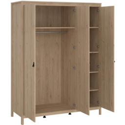 Barcelona 3 Door Wardrobe Brown Furniture Set - thumbnail 3