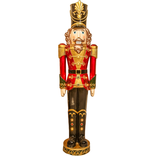 The Christmas Centre Traditional Red Black and Green LED Light Nutcracker Soldier 5ft - image 1
