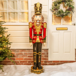 The Christmas Centre Traditional Red Black and Green LED Light Nutcracker Soldier 5ft - thumbnail 2