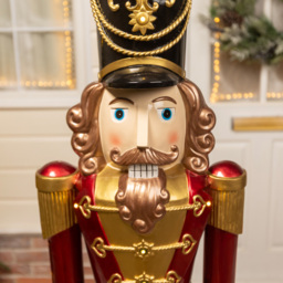 The Christmas Centre Traditional Red Black and Green LED Light Nutcracker Soldier 5ft - thumbnail 3
