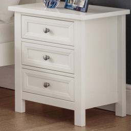 Julian Bowen Maine 3 Drawer Surf White Bedside Table