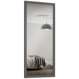 Spacepro Shaker 3 Panel Graphite Frame Mirror Sliding Door 2220 x 914mm