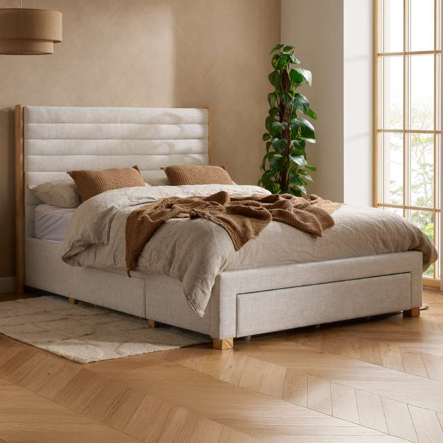 Birlea Arabella Grey King Size Velvet 3 Drawer Bed with Tufted Headboard - image 1
