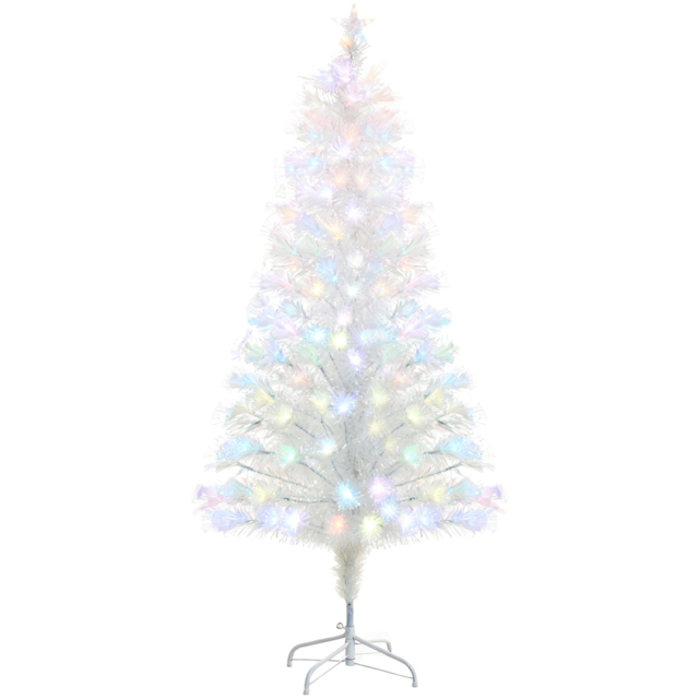 Living and Home Multicolour LED Pre-Lit White Pine Artificial Christmas Tree 6ft - image 1