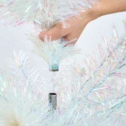 Living and Home Multicolour LED Pre-Lit White Pine Artificial Christmas Tree 6ft - thumbnail 4