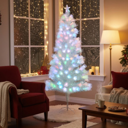 Living and Home Multicolour LED Pre-Lit White Pine Artificial Christmas Tree 6ft - thumbnail 2