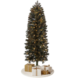 Noel Square Pre-Lit Warm White LED Artificial Half Xmas Tree 4.9ft - thumbnail 1