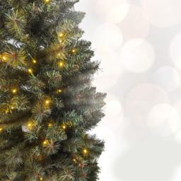 Noel Square Pre-Lit Warm White LED Artificial Half Xmas Tree 4.9ft - thumbnail 3