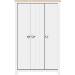 Lexington 3 Door White and Oak Wardrobe - thumbnail 2