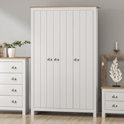Lexington 3 Door White and Oak Wardrobe - thumbnail 1