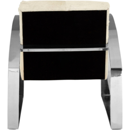 Premier Housewares Kensington Townhouse Hairon Cream Leather Accent Chair with Steel Legs - thumbnail 4