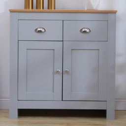 FurnitureHMD Grey and Oak 2 Door 2 Drawer Wooden Sideboard