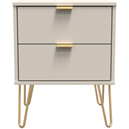 Crowndale Linear 2 Drawer Kashmir Matt Bedside Table Ready Assembled - thumbnail 3