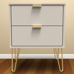 Crowndale Linear 2 Drawer Kashmir Matt Bedside Table Ready Assembled