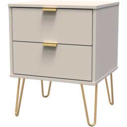 Crowndale Linear 2 Drawer Kashmir Matt Bedside Table Ready Assembled - thumbnail 2
