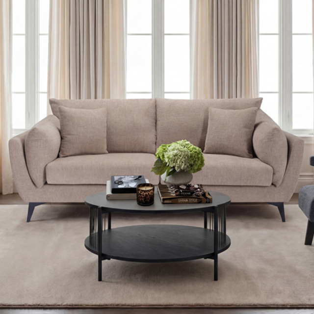 LPD Home Carter Taupe 3 Seater Sofa - image 1