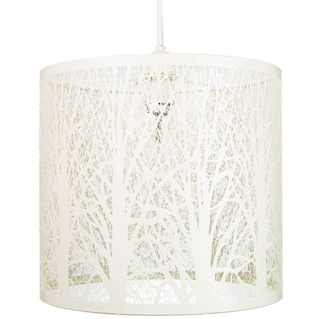 Happy Homewares Soft Cream Metal Forest Design Ceiling Pendant Shade - image 1