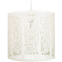 Happy Homewares Soft Cream Metal Forest Design Ceiling Pendant Shade
