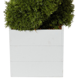 Green Cypress Spiral Artificial Plant in White Pot 118cm - thumbnail 3