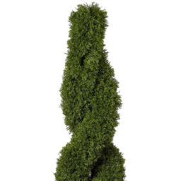 Green Cypress Spiral Artificial Plant in White Pot 118cm - thumbnail 2