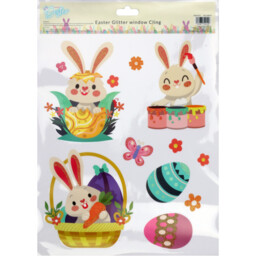 Easter Glitter Window Cling - Multicolour - thumbnail 2
