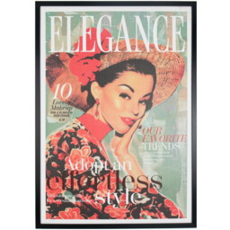 Elegant Vintage Lady Framed Print - Multicolour - thumbnail 4