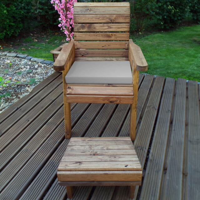 Charles Taylor Single Seater Lounger with Grey Cushions - image 1