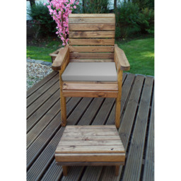Charles Taylor Single Seater Lounger with Grey Cushions - thumbnail 2