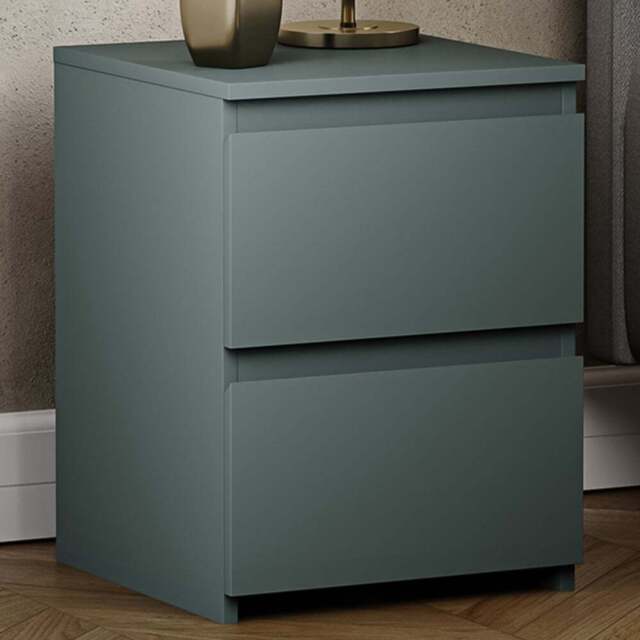 Vida Designs Denver Jasper Green 2 Drawer Bedside Chest - image 1