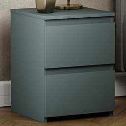 Vida Designs Denver Jasper Green 2 Drawer Bedside Chest - thumbnail 1