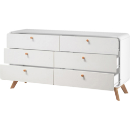 Loft24 Cassie White 6 Drawer Chest of Drawers - thumbnail 4