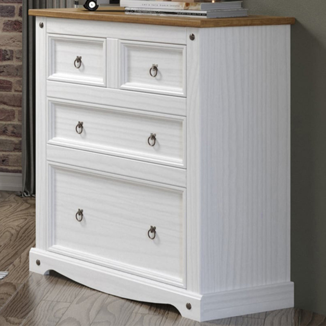 Core Products Corona 4 Drawer White Chest of Drawers - image 1
